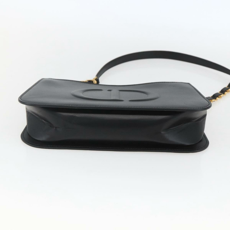【日本直送】Christian Dior 黑色金色皮革肩背包，正品 ka1879SAM-4