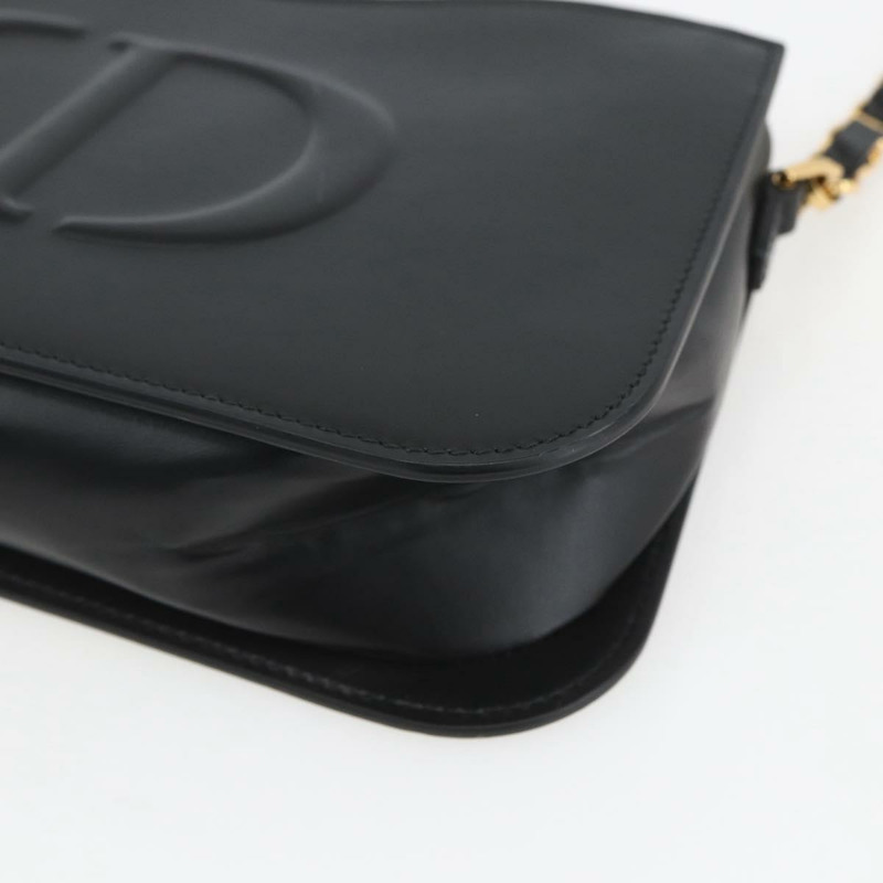 【日本直送】Christian Dior 黑色金色皮革肩背包，正品 ka1879SAM-7