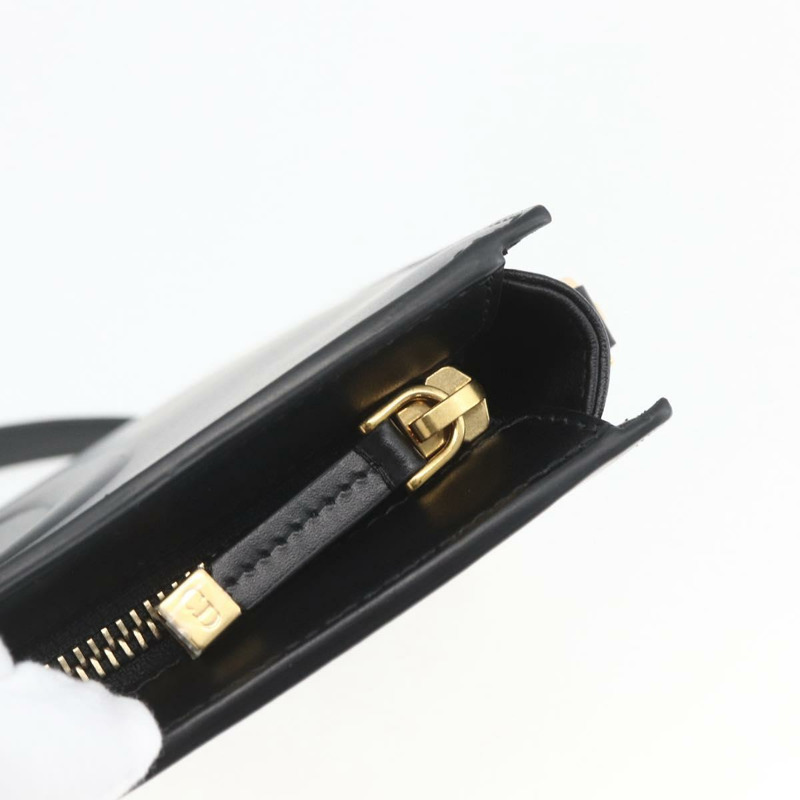 【日本直送】Christian Dior 黑色金色皮革肩背包，正品 ka1879SAM-8