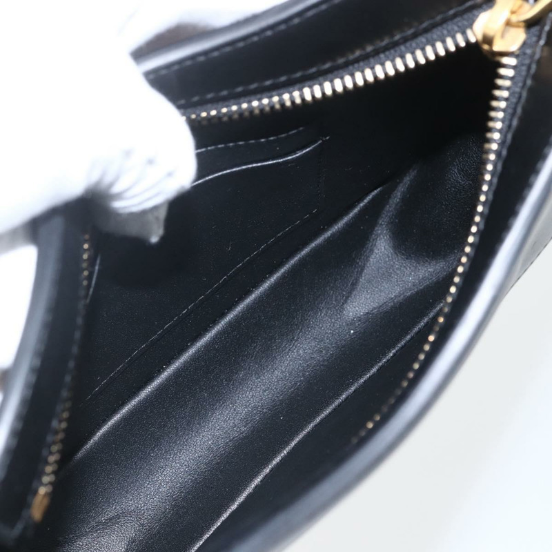 【日本直送】Christian Dior 黑色金色皮革肩背包，正品 ka1879SAM-9