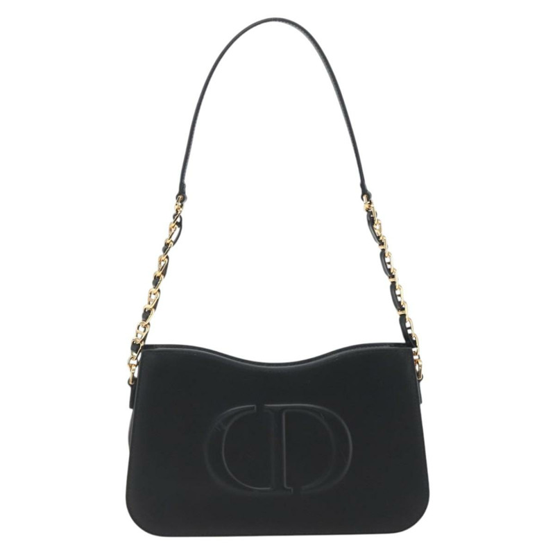 【日本直送】Christian Dior 黑色金色皮革肩背包，正品 ka1879SAM-12