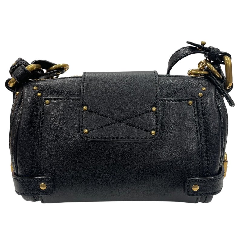 CHLOE 克蘿伊 PADDINGTON 迷你鎖頭包 皮革 黑色 金釦-2