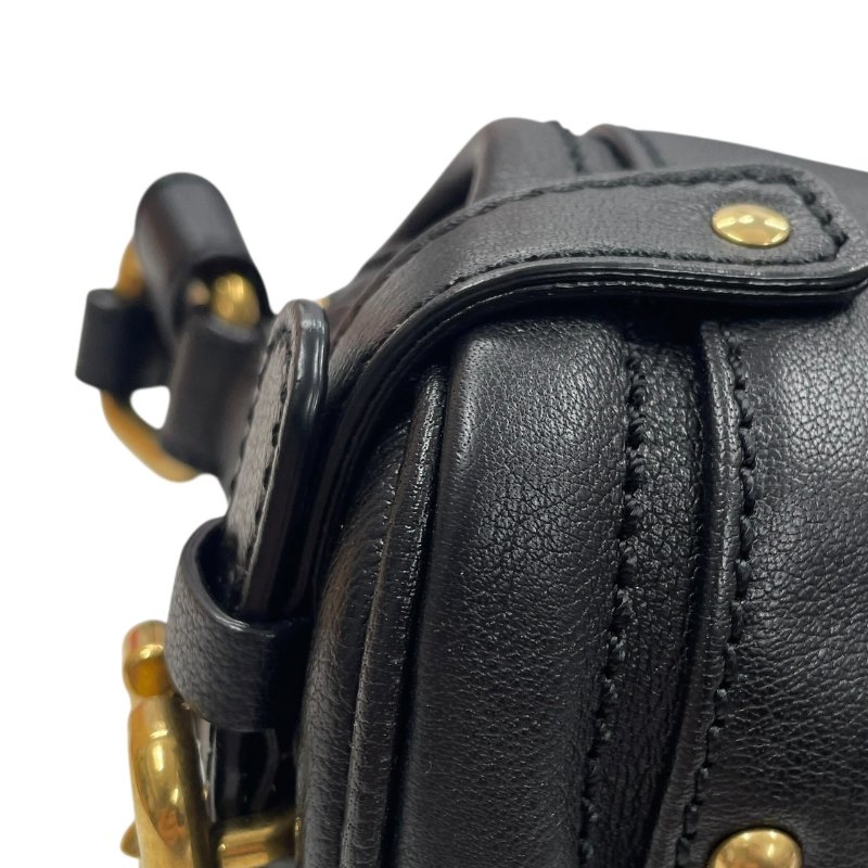 CHLOE 克蘿伊 PADDINGTON 迷你鎖頭包 皮革 黑色 金釦-8