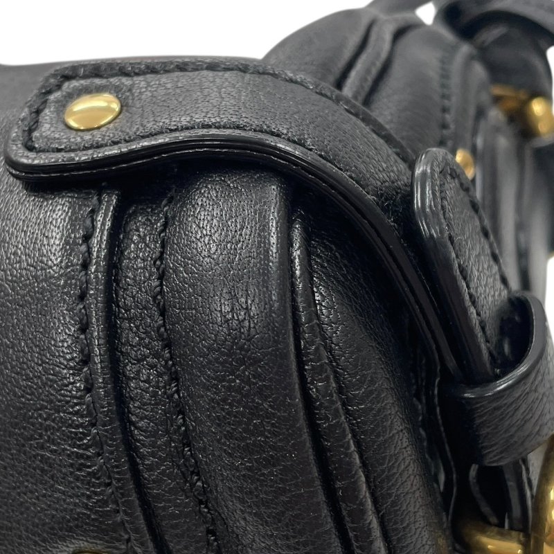 CHLOE 克蘿伊 PADDINGTON 迷你鎖頭包 皮革 黑色 金釦-9