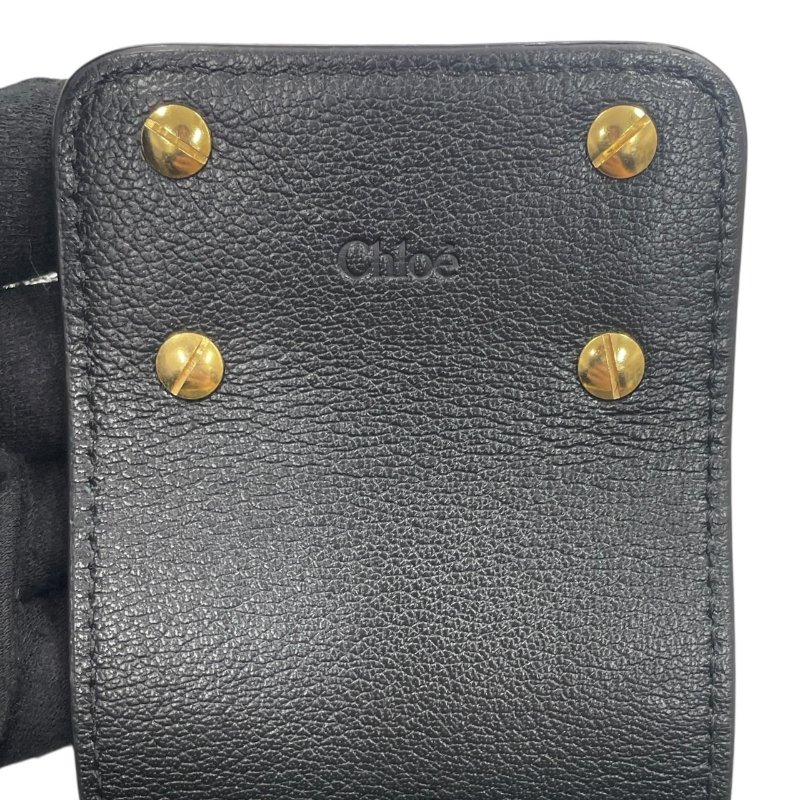 CHLOE 克蘿伊 PADDINGTON 迷你鎖頭包 皮革 黑色 金釦-11