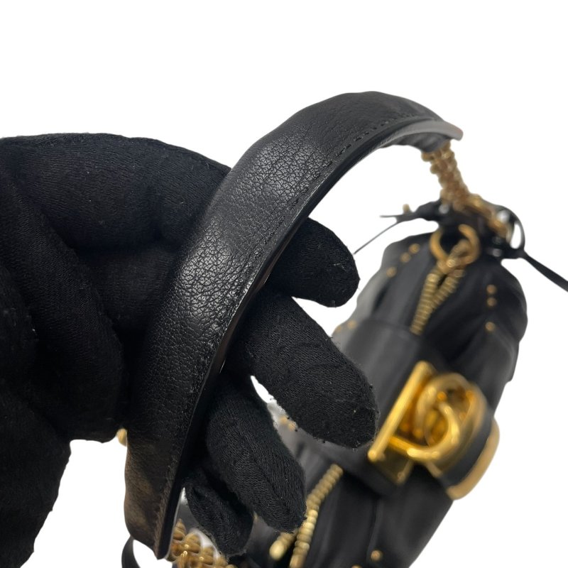 CHLOE 克蘿伊 PADDINGTON 迷你鎖頭包 皮革 黑色 金釦-14