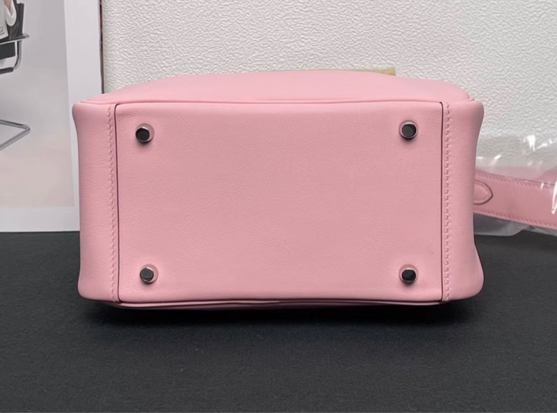 有購証 25年✨ Hermes愛馬仕 mini lindy，櫻花粉銀扣，Ｋ刻-5