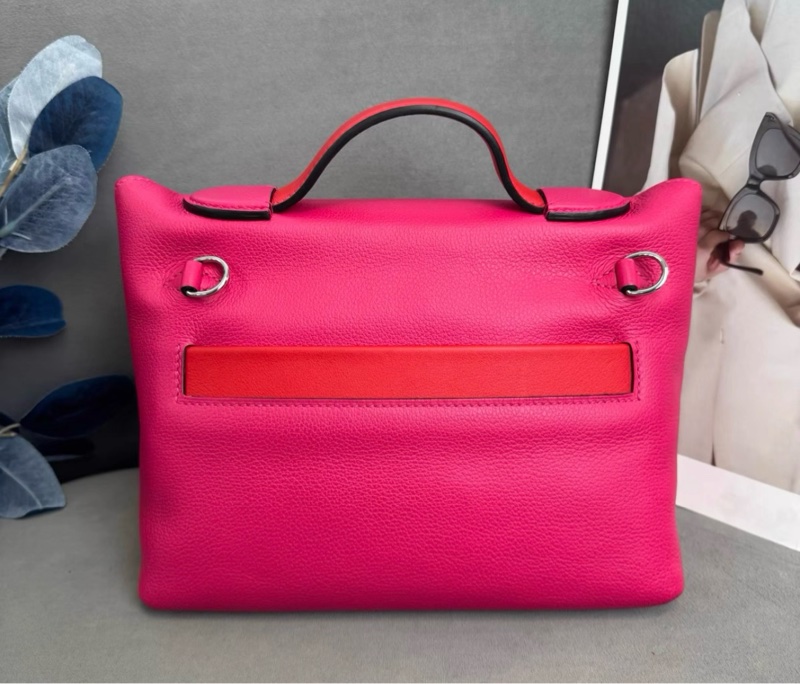 Hermes 愛馬仕 2424 mini 雙拼紅色 銀扣 Z刻-1