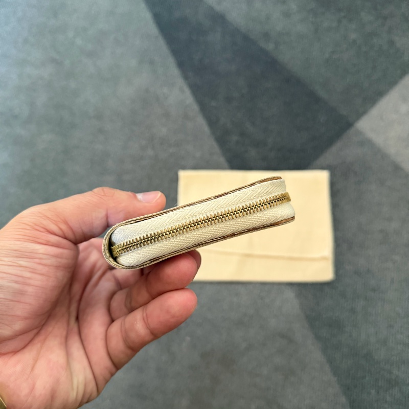 Lv白色棋盤格零錢包-4