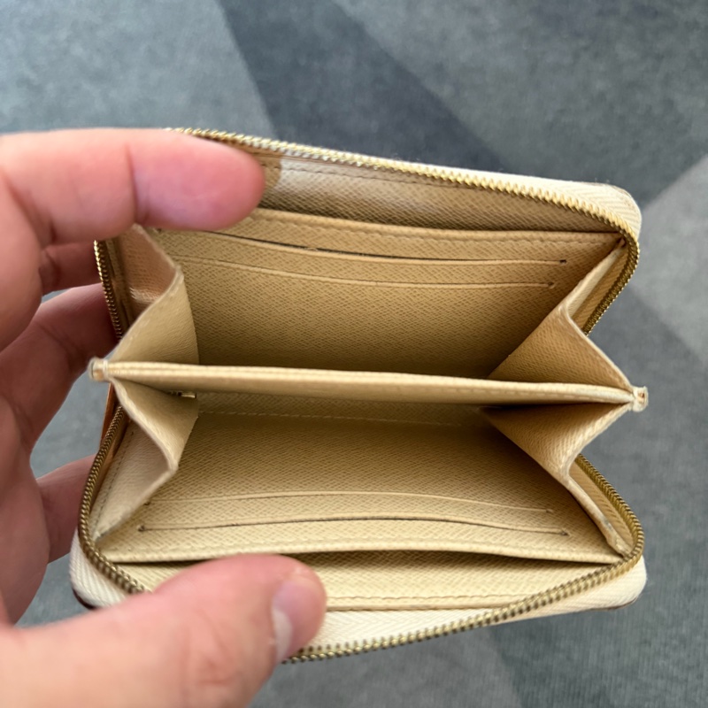 Lv白色棋盤格零錢包-5