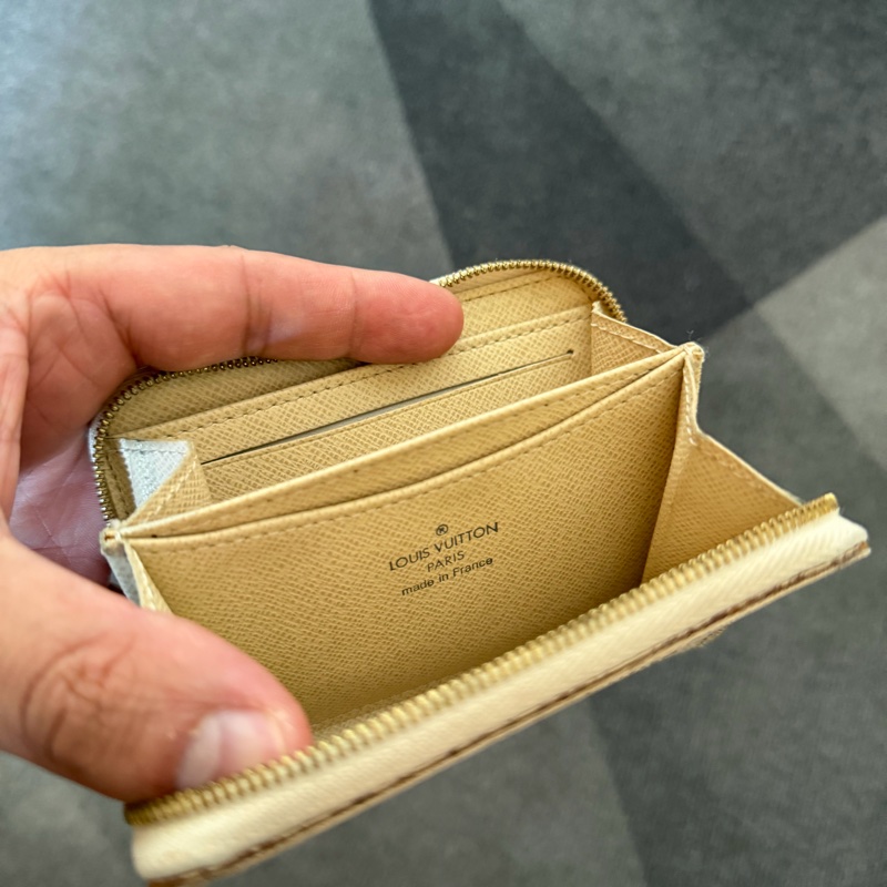 Lv白色棋盤格零錢包-6