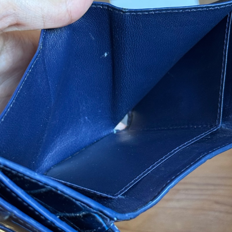 Balenciaga Hourglass鱷魚壓紋牛皮三折短夾-14