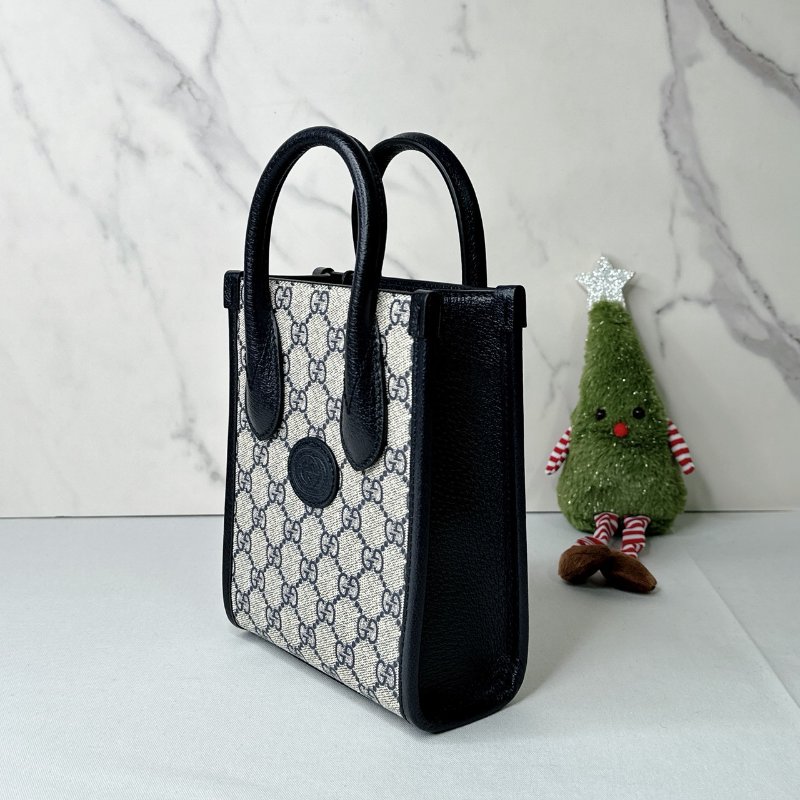 GUCCI 全新mini深藍手提斜背琴譜包-2