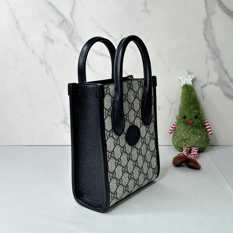 GUCCI 全新mini深藍手提斜背琴譜包-3