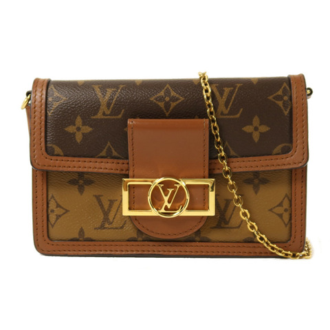 LOUIS VUITTON Monogram Reverse Dauphinec金扣鏈帶肩背袋