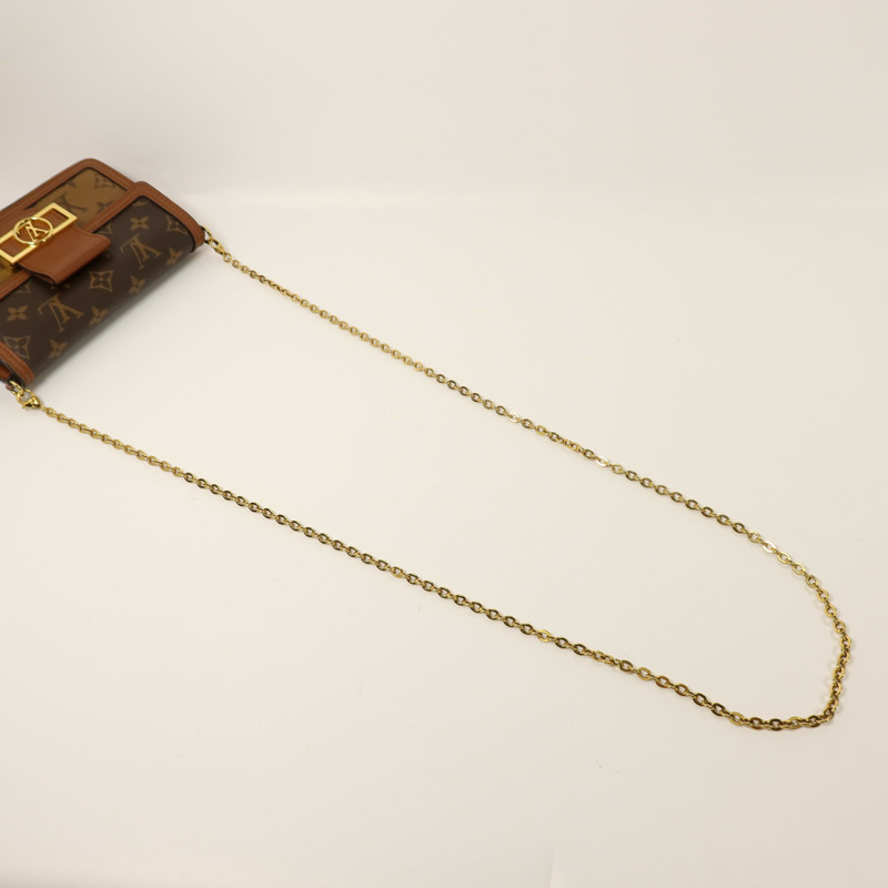 LOUIS VUITTON Monogram Reverse Dauphinec金扣鏈帶肩背袋-7