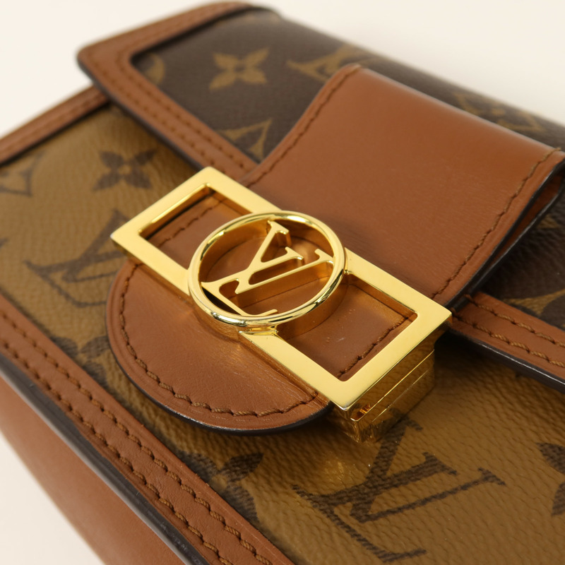 LOUIS VUITTON Monogram Reverse Dauphinec金扣鏈帶肩背袋-9