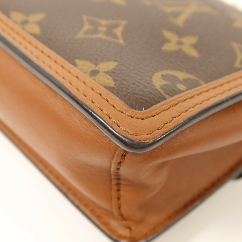 LOUIS VUITTON Monogram Reverse Dauphinec金扣鏈帶肩背袋-13