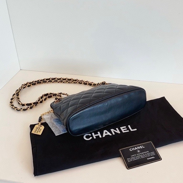 Chanel 康鵬銘牌雙鏈貝殼包小號 老香 vintage-5