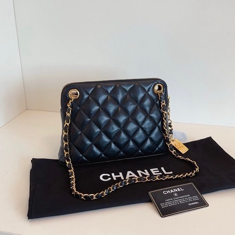 Chanel 康鵬銘牌雙鏈貝殼包小號 老香 vintage-7