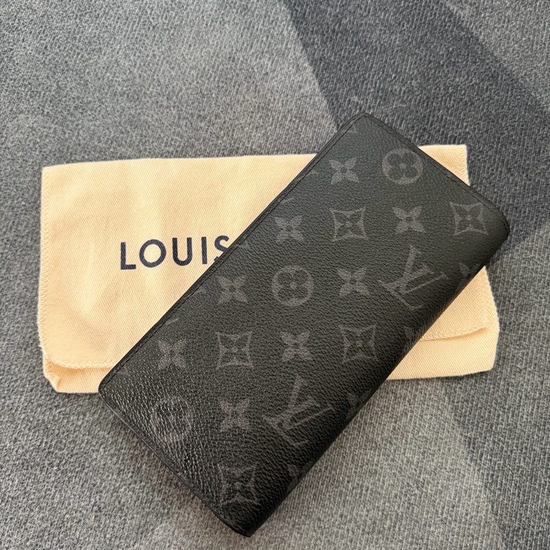 Lv黑花對開長夾-1