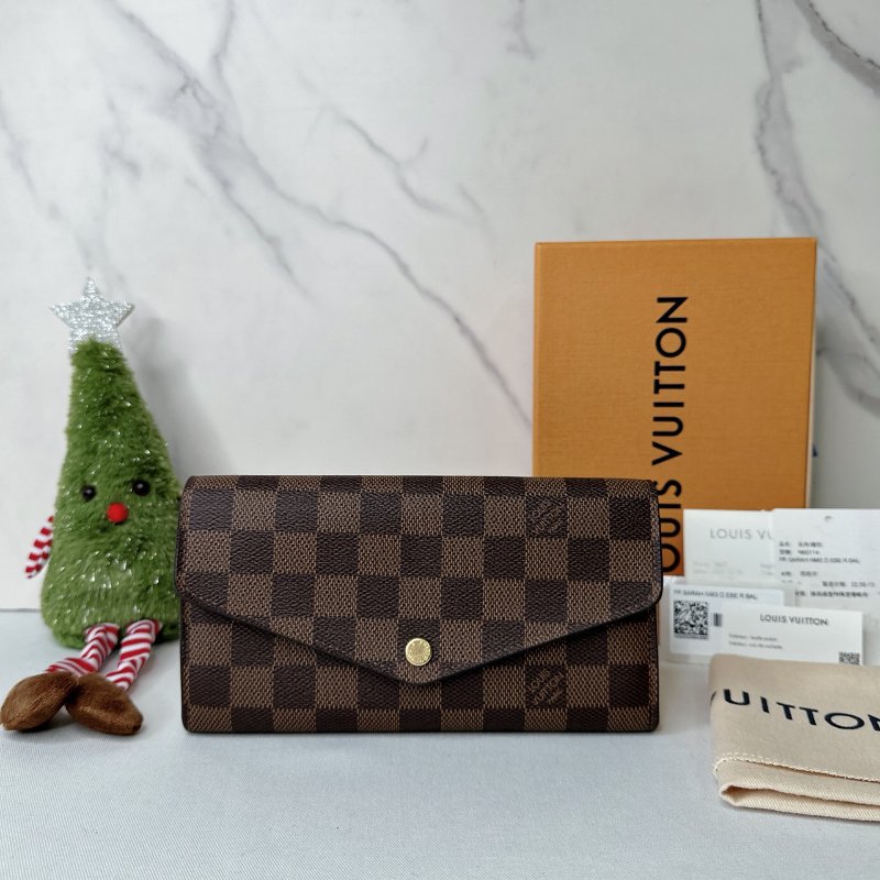 LV Sarah棋盤格翻蓋長夾-0