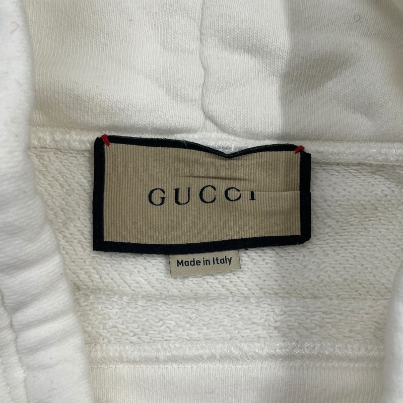 GUCCI 古馳 白色立領LOGO長袖衛衣 棉質 白色 XXS OVERSIZE-2
