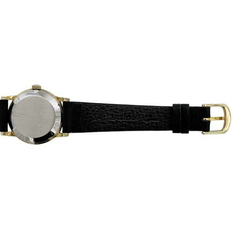 歐米茄碟飛系列腕錶 f-25030 金色黑色女士不鏽鋼錶帶皮革手動上鍊歐米茄錶盤模擬指針不鏽鋼-4