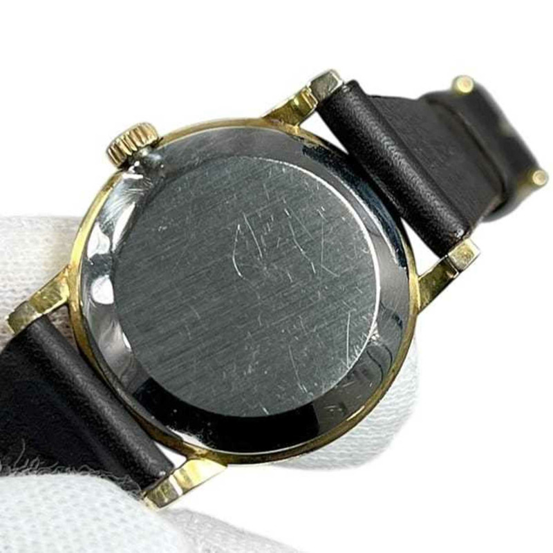 歐米茄碟飛系列腕錶 f-25030 金色黑色女士不鏽鋼錶帶皮革手動上鍊歐米茄錶盤模擬指針不鏽鋼-6