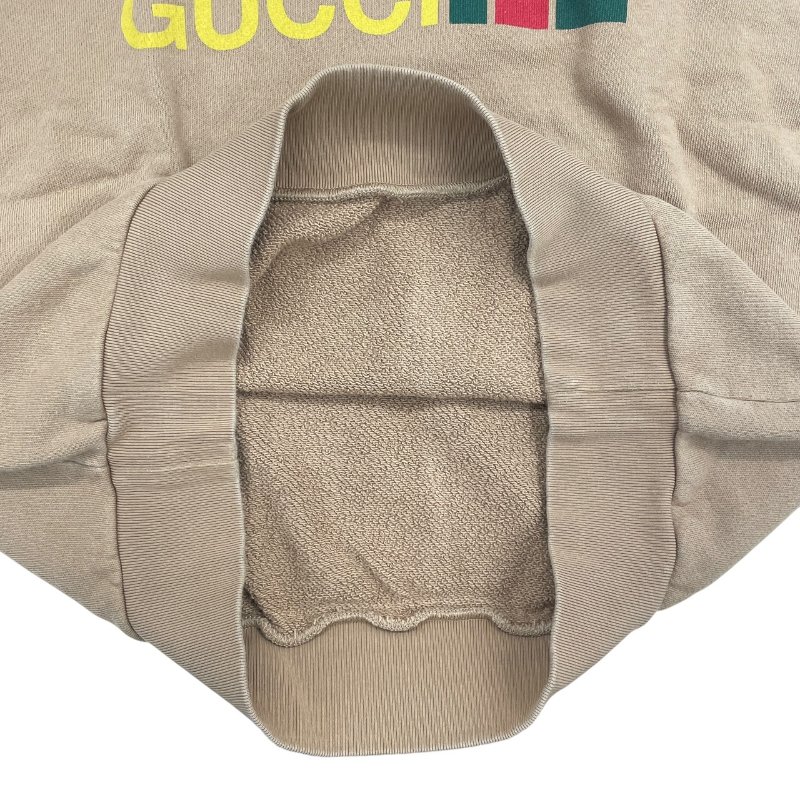 GUCCI×THE NORTH FACE 古馳 北面 聯名款 LOGO長袖帽T 棉質 焦糖色 XS-3