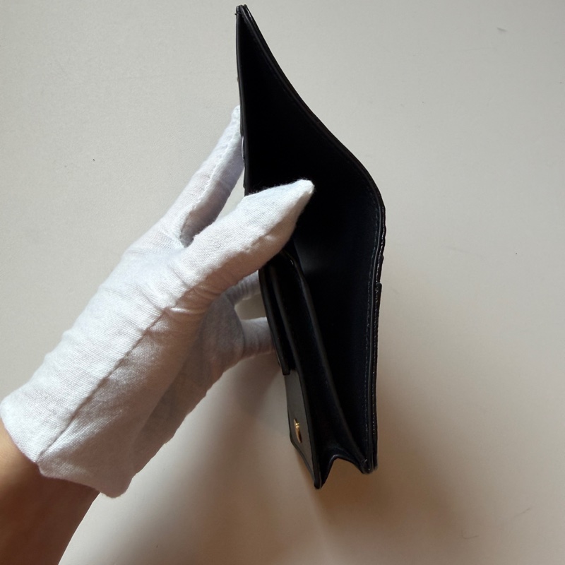 914intheair精品代購『全新閒置』balenciaga巴黎世家bblogo黑色牛皮對開短夾皮夾-8