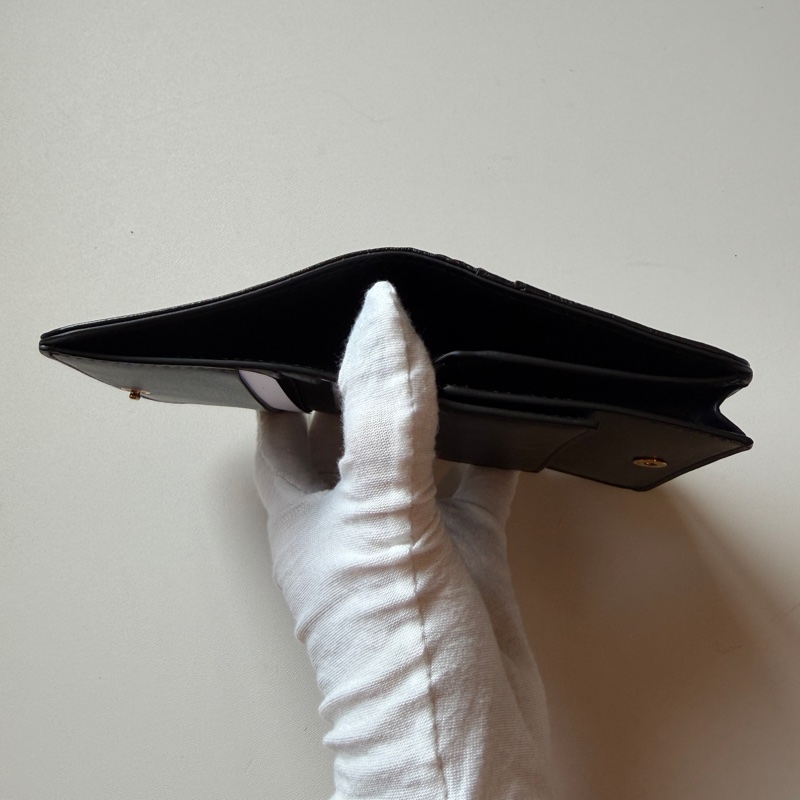 914intheair精品代購『全新閒置』balenciaga巴黎世家bblogo黑色牛皮對開短夾皮夾-9