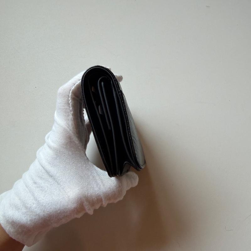 914intheair精品代購『全新閒置』balenciaga巴黎世家bblogo黑色牛皮對開短夾皮夾-12