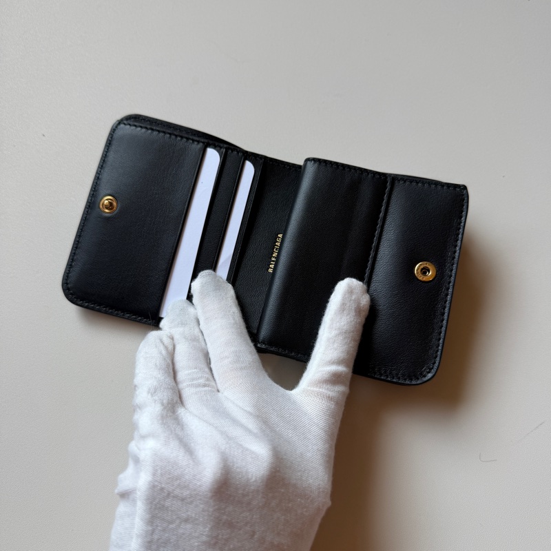 914intheair精品代購『全新閒置』balenciaga巴黎世家bblogo黑色牛皮對開短夾皮夾-15