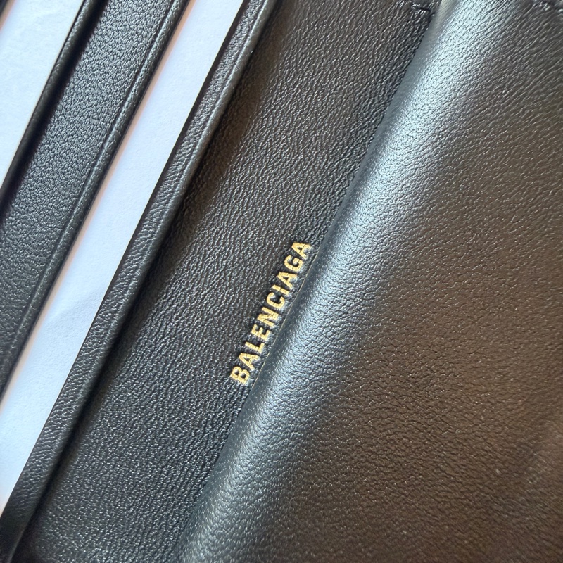 914intheair精品代購『全新閒置』balenciaga巴黎世家bblogo黑色牛皮對開短夾皮夾-16