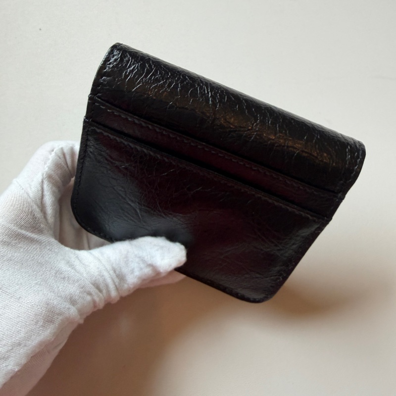 914intheair精品代購『全新閒置』balenciaga巴黎世家bblogo黑色牛皮對開短夾皮夾-18