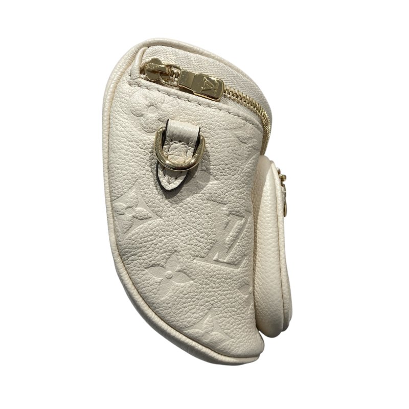 LOUIS VUITTON 路易威登 M83275 MONOGRAM EMPREINTE NOIR 牛皮 老花 單肩包 迷你腰包 白色-2