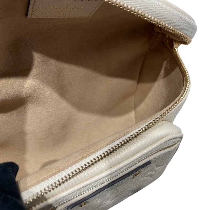 LOUIS VUITTON 路易威登 M83275 MONOGRAM EMPREINTE NOIR 牛皮 老花 單肩包 迷你腰包 白色-12