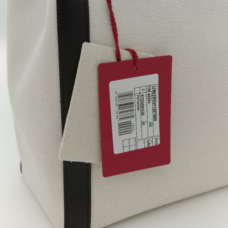 Valentino 華倫天奴 VLTN 迷你 黑白 帆布拼接 牛皮 托特包-11