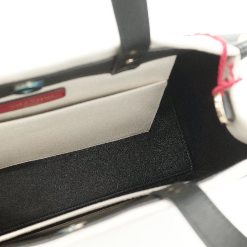 Valentino 華倫天奴 VLTN 迷你 黑白 帆布拼接 牛皮 托特包-14