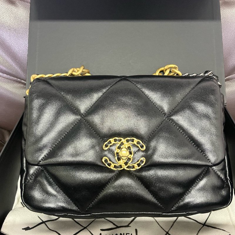 香奈兒/Chanel 黑金19bag小號 鏈條包-0