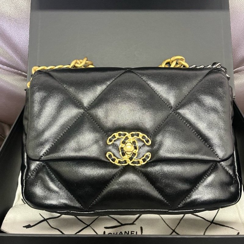 香奈兒/Chanel 黑金19bag小號 鏈條包-5