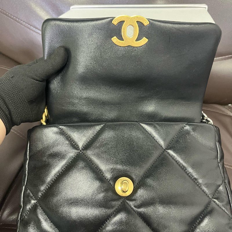 香奈兒/Chanel 黑金19bag小號 鏈條包-8