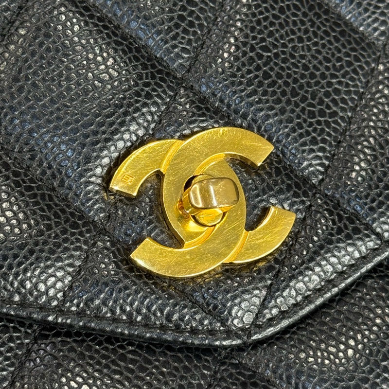 上架中🔑Chanel 黑荔枝紋信封托特包/肩背包-5