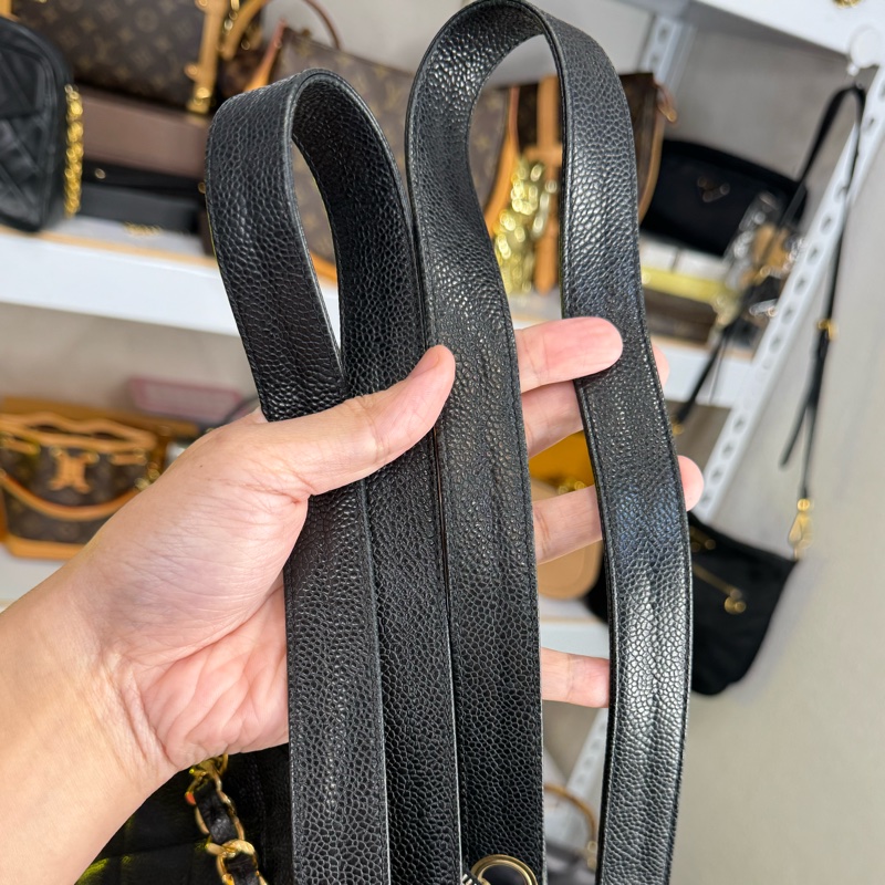 上架中🔑Chanel 黑荔枝紋信封托特包/肩背包-17