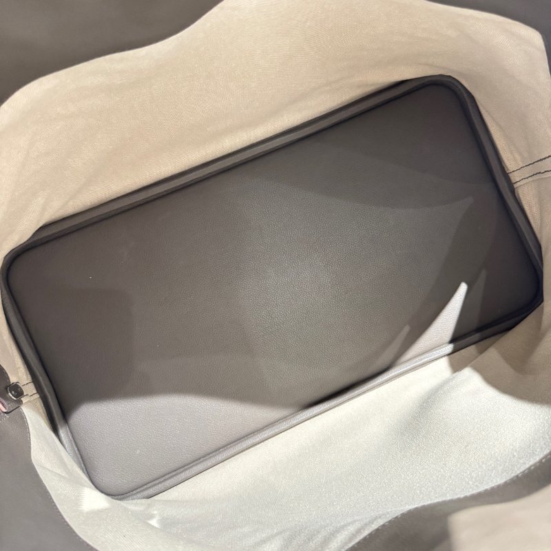 Hermes愛馬仕 Bolide45 棒球繫列錫器灰銀扣 ec皮 手提包-7