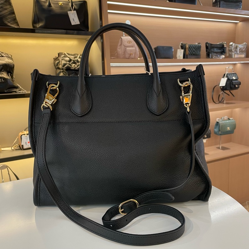 Gucci黑色全皮logo托特中号斜挎包-1