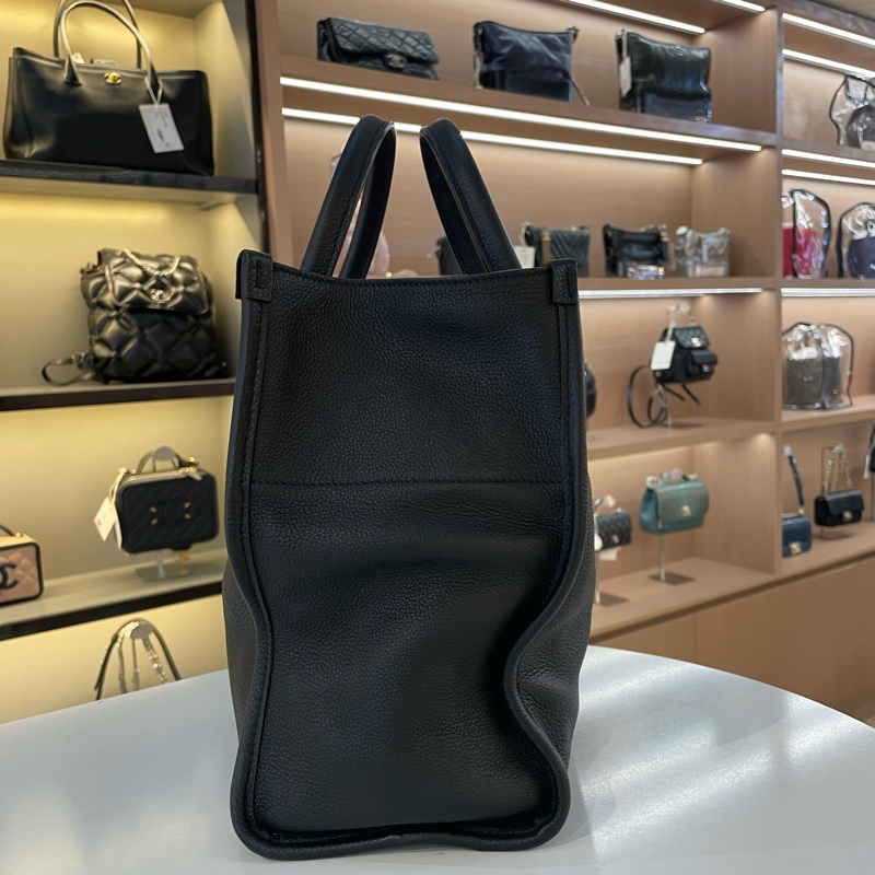 Gucci黑色全皮logo托特中号斜挎包-2