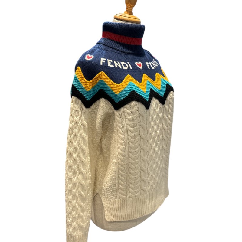 ✨ FENDI ROMA 拼色高領針織毛衣｜IT 38（XS）-1