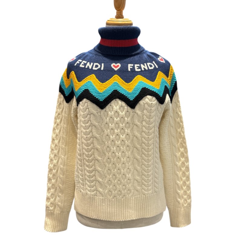 ✨ FENDI ROMA 拼色高領針織毛衣｜IT 38（XS）-7
